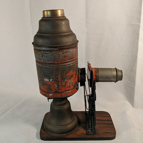 Antique German Magic Lantern Slide Projector 1890s 1880s 19th Century Oil Lamp - Picture 10 of 16